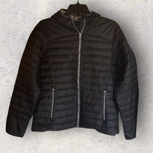 Elevate Black Silverton Packable Insulated Hooded Jacket